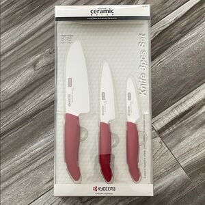 Red Ceramic Knife Set - 3 Piece